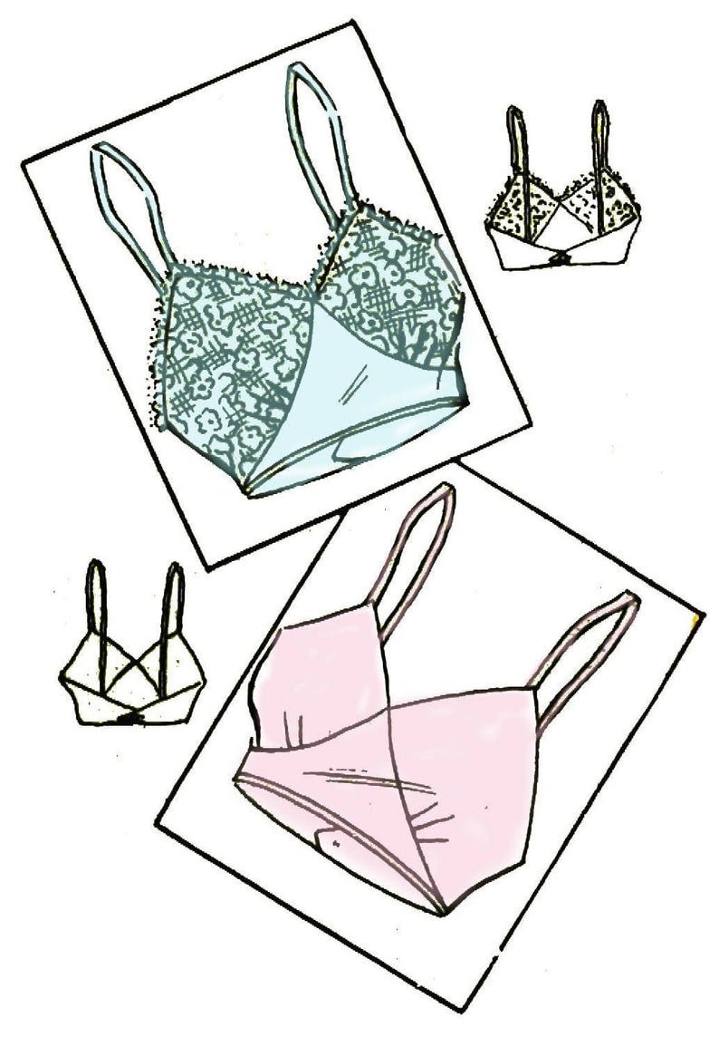 PDF Bust 34 86.4cm Vintage 1940/'s Bra Pattern: Women/'s Brassier -Instantly Print at Home