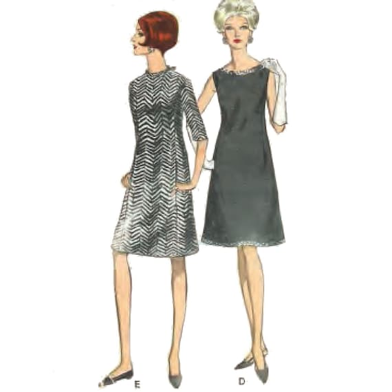 PDF - Vintage 1960's Sewing Pattern: Vogue A-line High Neck