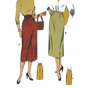 PDF - 1950s Wiggle Skirt Pattern: Classic Wardrobe Staple, Waist 32"(81cm) - Download