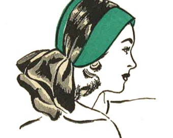 PDF - 1940s Hat & Bonnet Sewing Pattern Set: Head 21"(53cm) - Download)