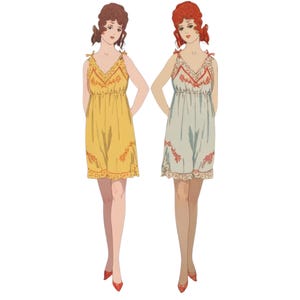 Vintage jaren 1920 Franse lingeriepatroon, hoes pantalon en korset - 14-16 jaar
