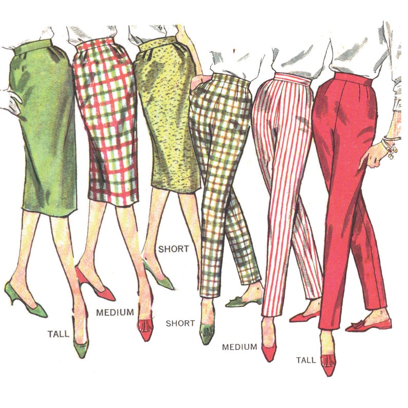 1950s Fabrics & Colors in Fashion     PDF - Vintage 1950s Sewing Pattern Skirt & Pants - Waist: 28” (71cm) - Download  AT vintagedancer.com