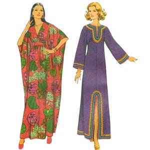 Vintage jaren 70-patroon, buste kaftans: 32,5"- 42" (82,5 cm-106,7 cm)