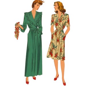 Vintage 1940s Sewing Pattern: Housecoat, Robe, Dressing Gown, Dress - Bust 32&quot; (81.3cm)