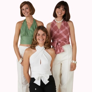 PDF - Patrón Vintage 1970s - Halter Tops - Impresión instantánea en casa