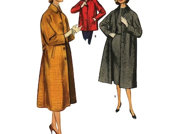 Vintage 1950's Sewing Pattern: Women's Street Coat - Bust 32” (81.3cm)