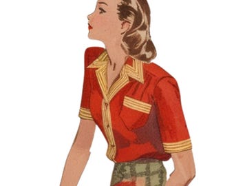 1940s Pattern – Women’s Blouses - Various Styles - Bust: 42” (106.7cm)