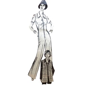 PDF - 1970s Jumpsuit & Gilet Sewing Pattern: Bust 38" image 2