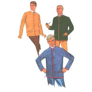 Vintage 1960's Sewing Pattern:  Men's Collarless Jacket - the Beatles - Chest 38”/ 96.5cm