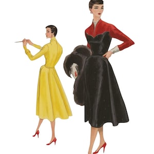 Vintage 1950&#39;s Sewing Pattern: Vogue Couturier Design Elegant, Sophisticated Dress - Bust 34”/ 86.3cm