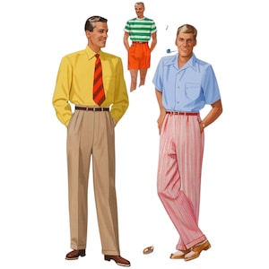 Vintage 1950&#39;s Sewing Pattern:  Mens Pants - Slacks Trousers Shorts  - Multi-sizes