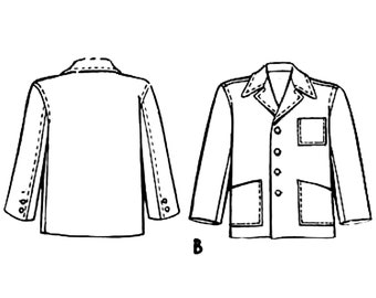 PDF - Vintage 1940's Sewing Pattern: Men's Sports Jacket