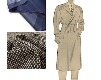 Vintage 1930's Sewing Pattern: Men's Debonair Trench Coat - Chest 36” (91.4cm)