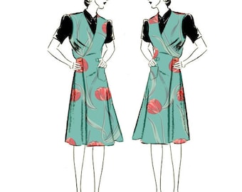 Vintage jaren 1930 naaipatroon: naaipatroon Damesschort, stofdoek, overall, mevrouw Mop - buste 40" (101,6 cm)