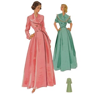 PDF - 1950&#39;s  Pattern &#39;Biddy&#39; Dressing Gown, Robe, Housecoat - Bust 34&quot; (86.5cm) - Instantly Print at Home