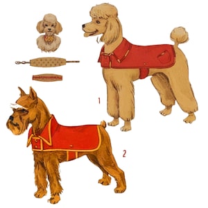 PDF - 1960s Dog Coat Sewing Pattern: Small Breed, Braid Trim - Download