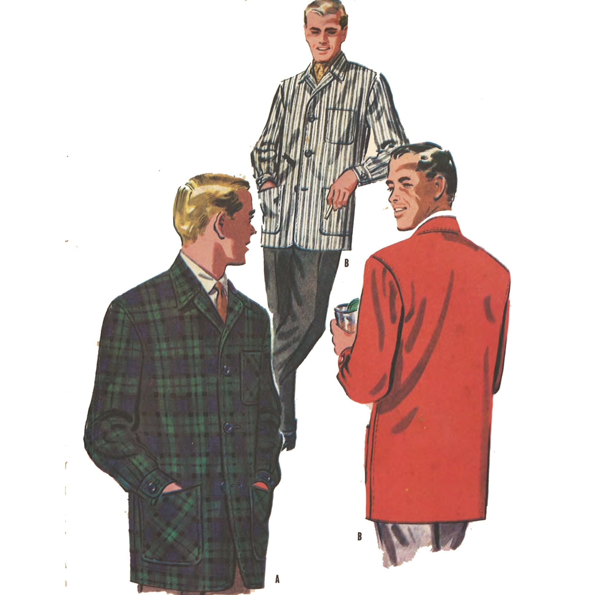 ジャケット・アウター 50s 60s Check pattern full zip jacket Vintage 1950s 1960s Sport Coat Gun Check Jacket Pale Olive