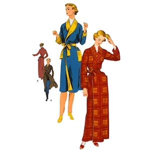Vintage 1950s Sewing Pattern: Housecoat, Robe, Dressing Gown - Bust 34 - 36&quot; (86cm - 92cm)