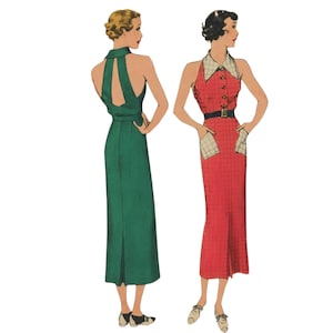 PDF - Vintage 1930s Sewing Pattern, Sports Dress & Jacket - Bust: 34” (86.4cm) - Download