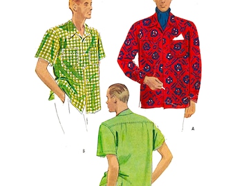 Vintage 1940's Sewing Pattern: Men's Sartorial Sport's Shirt - Various Sizes Available