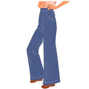 PDF - 1930&#39;s Sewing Pattern, Wide Leg Slacks, Trousers - Waist: 29&quot; (74cm) - Download