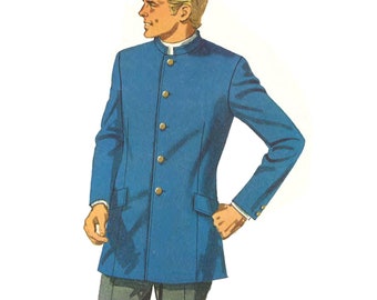 PDF - 1960s Sewing Pattern: Men's Nehru Jacket, Slim Fit - Chest 40" (102cm) - Instantly Print at Home