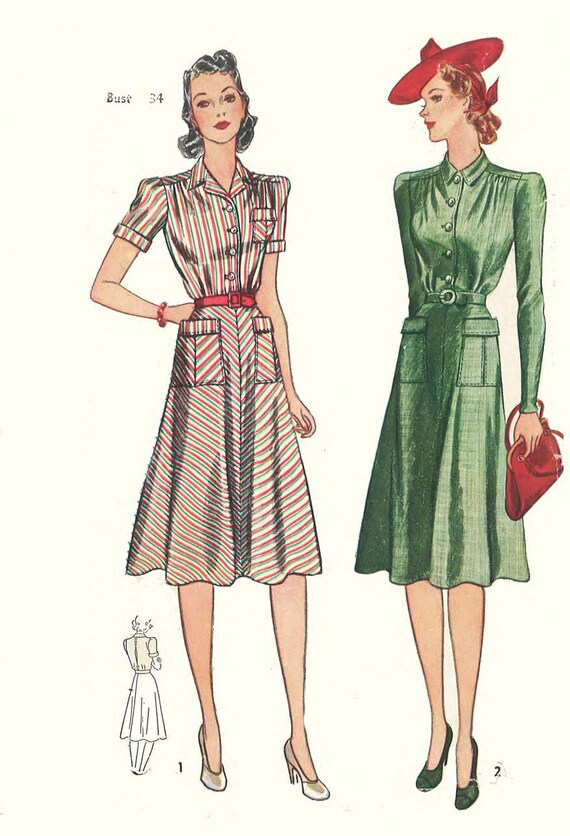 Vintage 1940s Sewing Pattern Land Girl Overalls Slacks Dungarees Bust 38/"