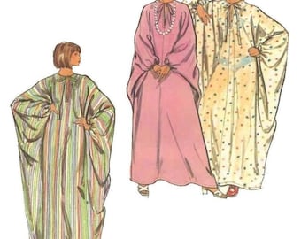 PDF - 1970's Sewing Pattern: Kaftan / Kimono, Loose Fitting Dress - Bust 38" (96.5cm) / 40" (101.6cm) - Download