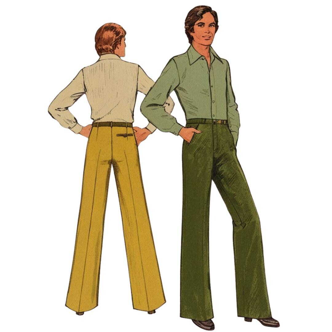 1970s Sewing Pattern, Men’s Trousers - Waist: 30 – 39” (76 – 99cm) Multi-sized