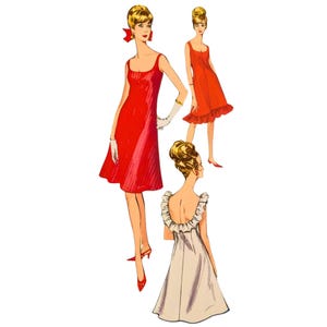 Vintage 1960s Schnittmuster, semi-tailliertes Abendkleid - Brustumfang: 38” (96 cm)