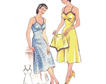 Vintage 1940s Pattern – Slip & Knickers - Bust: 38” (96.5cm)