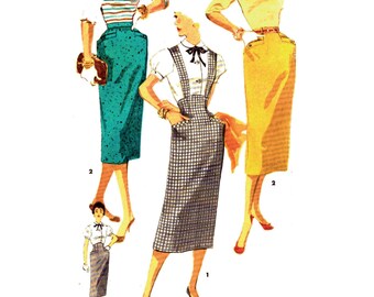Vintage 1950s Sewing Pattern, Suspender Skirt – Waist: 23.5” (59cm)
