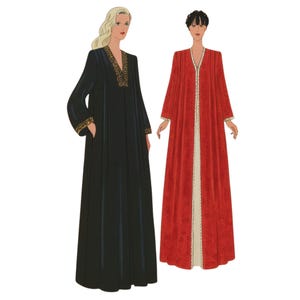 Patrón de costura vintage de los años 70 - Bata caftán caftán para mujer - Talla múltiple 10-20