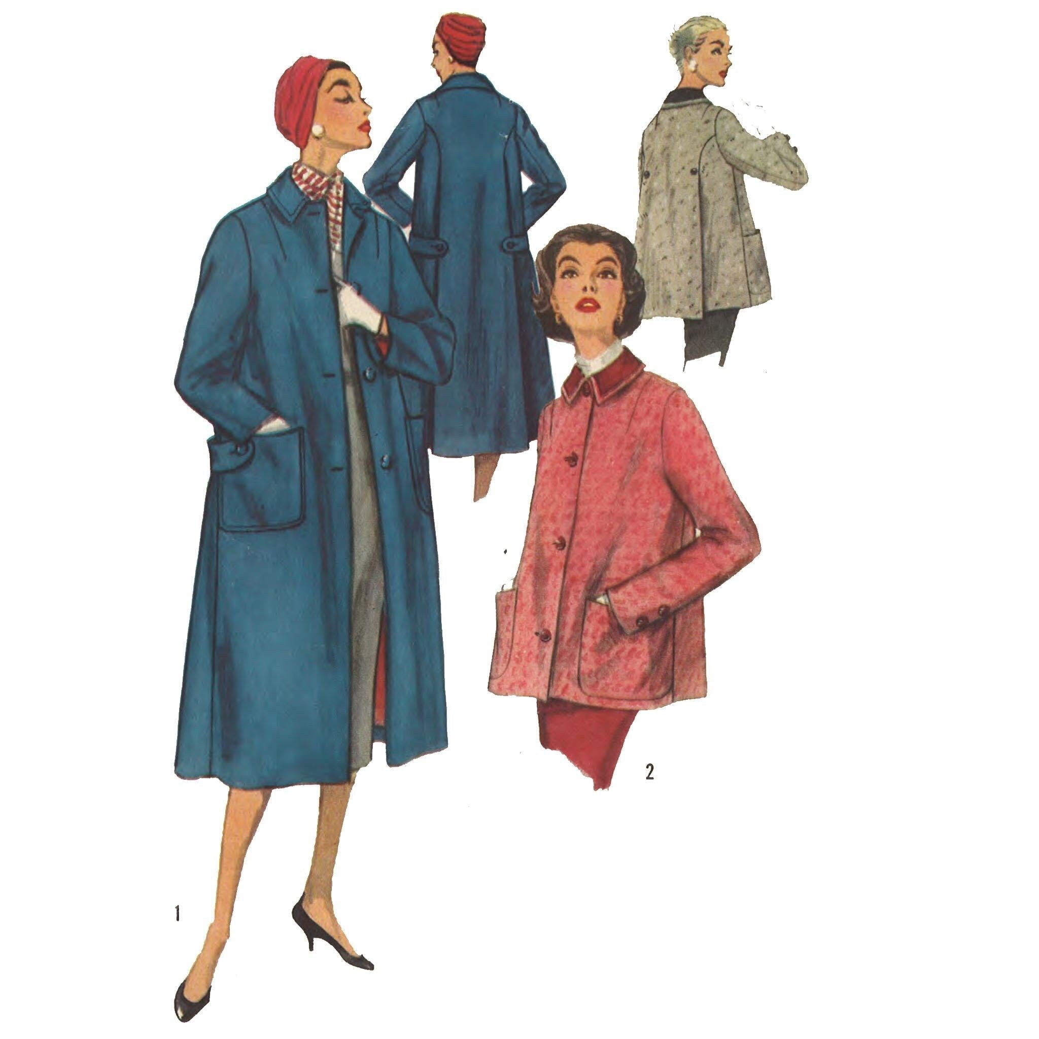 Vintage 1950's Sewing Pattern: Woman's Jacket or Coat Bust 34 86.4