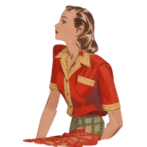 PDF - Vintage 1940s Pattern – Women’s Blouses - Various Styles - Bust: 42” (106.7cm) - Download