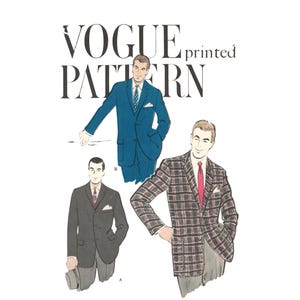 PDF - Naaipatroon voor een Vogue herenjas uit de jaren 60: Vintage blazer, borstomvang 102 cm (40 inch) - Downloaden