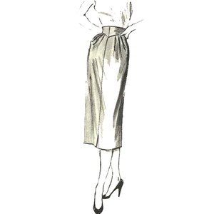 PDF - 1950's Sewing Pattern: Wiggle, Arrow-slim Pencil Skirt - Waist 28 ...