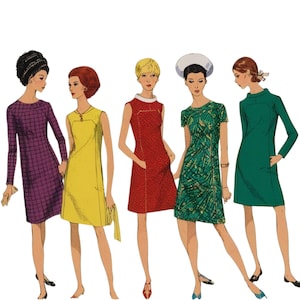 Vintage 1960s Sewing Pattern, One-piece A-Line Dress - Bust: 38” (96cm)