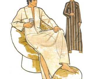 PDF - Vintage Men's Caftan Kimono Robe Pattern: Chest 38-40"(97cm-102cm - Download