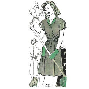 Vintage 1940s Sewing Pattern: Lady's Overalls, Coverall, Mrs Mop, WVS - Bust 32" (86cm)
