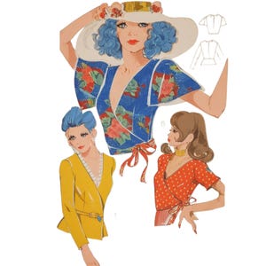 Vintage 1970s Pattern – Wrap-over Top or Blouse - 32.5&quot;-36&quot;(82.5cm-91.4cm)