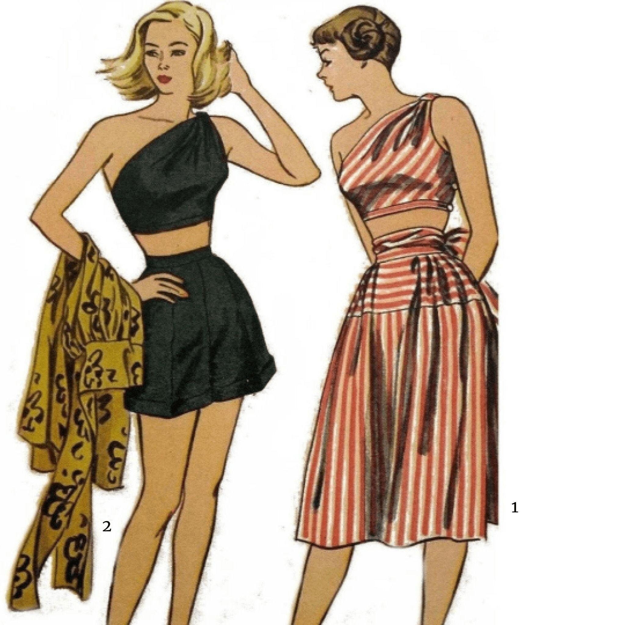 1953 Vintage Sewing Pattern B30 BRA TOPS 1220 by Simplicity 4333