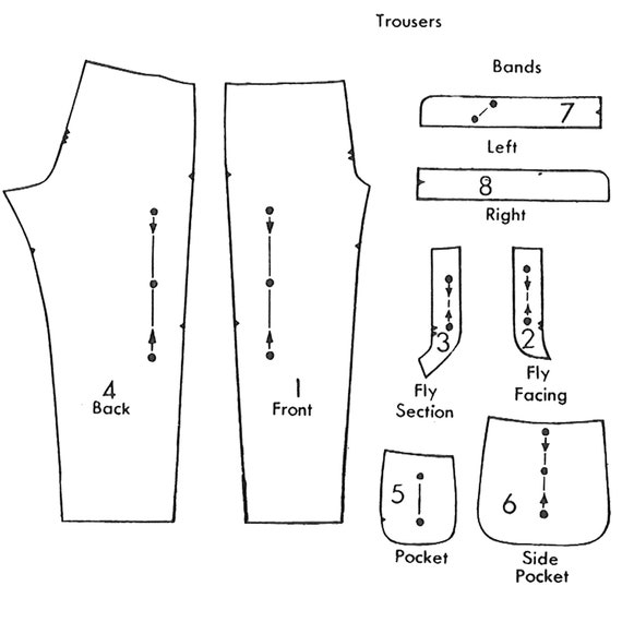 PDF - 1950's Sewing Pattern: Women's Pants Trousers Slacks - Multi