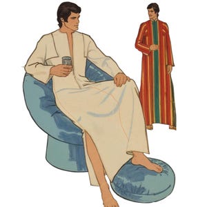 Vintage Sewing Pattern: Men&#39;s Caftan, Kimomo Robe - Chest 38”- 40” / 97cm - 102cm