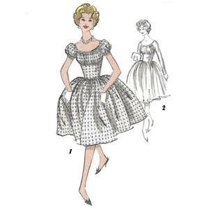 1950s Dirndl Dress Sewing Pattern: Marilyn Style Cottagecore (Bust 30.5") (PDF Pattern)