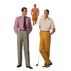 PDF - 1950&#39;s Sewing Pattern: Men&#39;s Slacks Pants Trousers Shorts Pleats - Waist 38&quot; / 96.2cm - Download