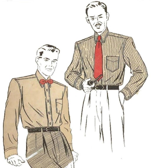 Camisa de regulación para hombre con patrón de costura vintage - Etsy España