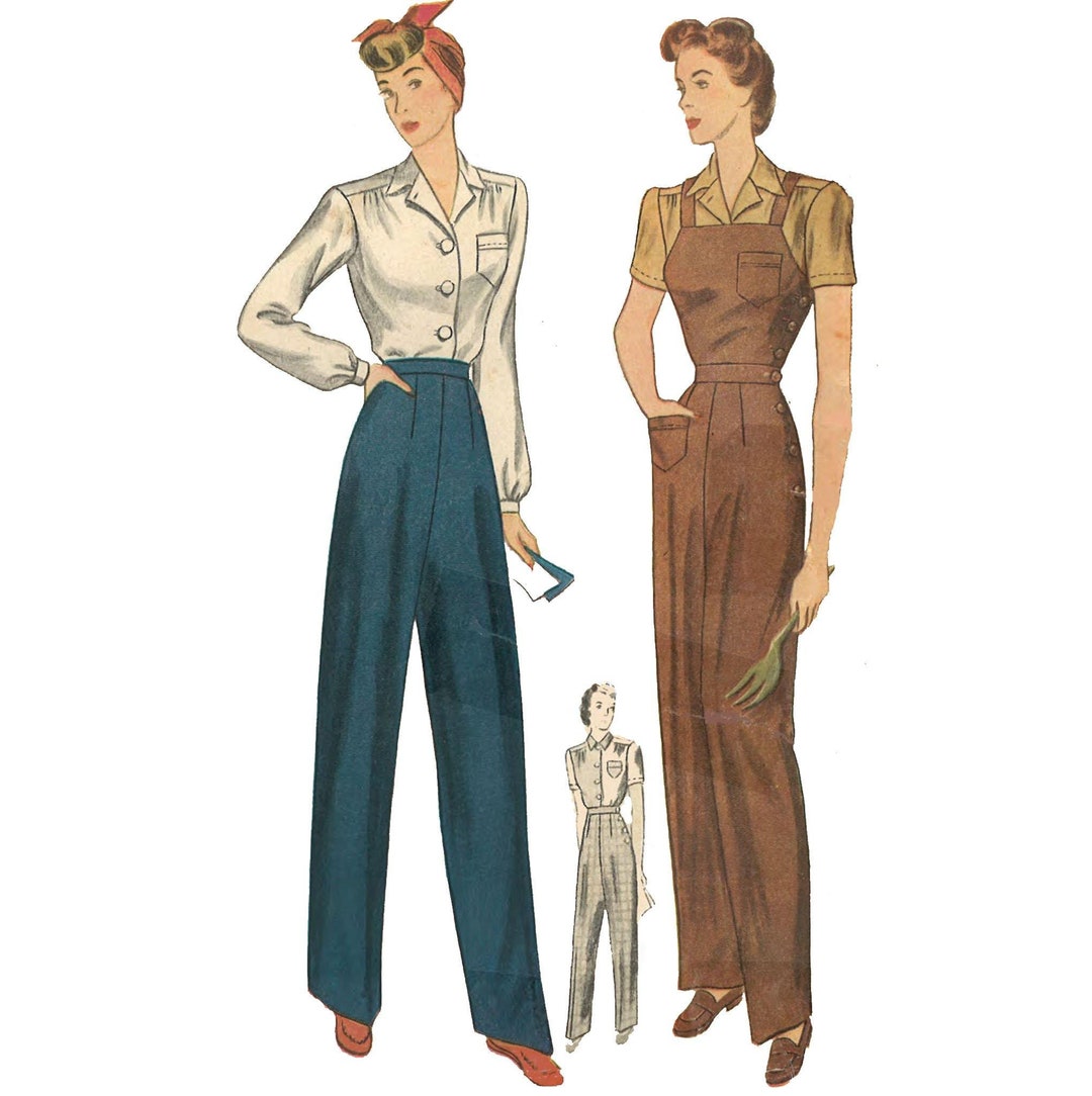 1940s Trousers Pants Jumpsuits vintage sewing patterns  Lady Marlowe