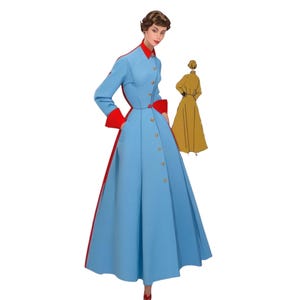 Vintage 1950s Sewing Pattern: Women&#39;s House Coat, Robe, Dressing Gown, Coachman Robe - Bust 32&quot; (81cm)
