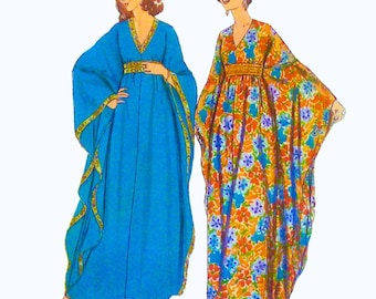 Vintage 1960s Pattern – Maxi Leisure Caftan - Bust: 34” – 36” (86.4cm-91.4cm)
